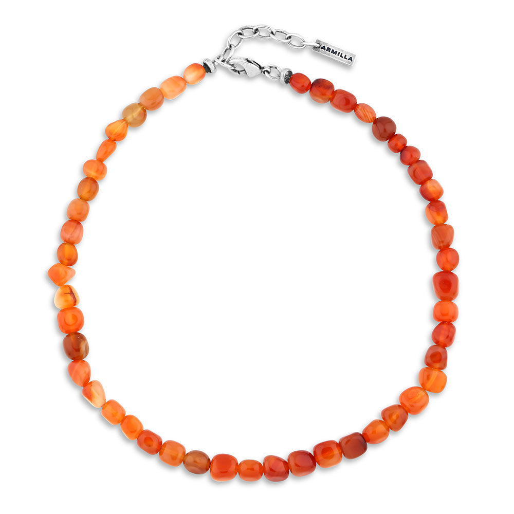 Carnelian Pebble Necklace (A2580)