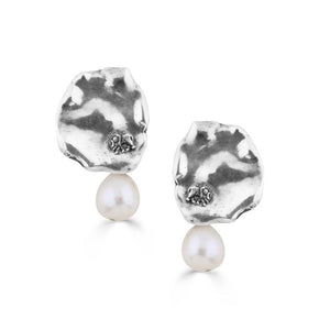 Addo Elephant Disc Pearl Drop Earrings (A2596)