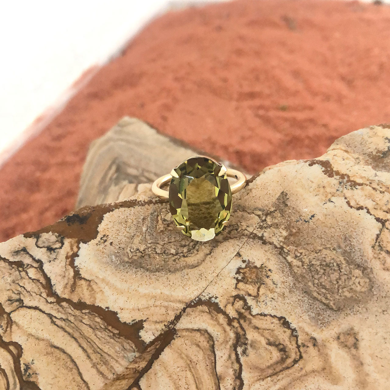 Tswalu Olivine Gold Vermeil Ring (A2794)
