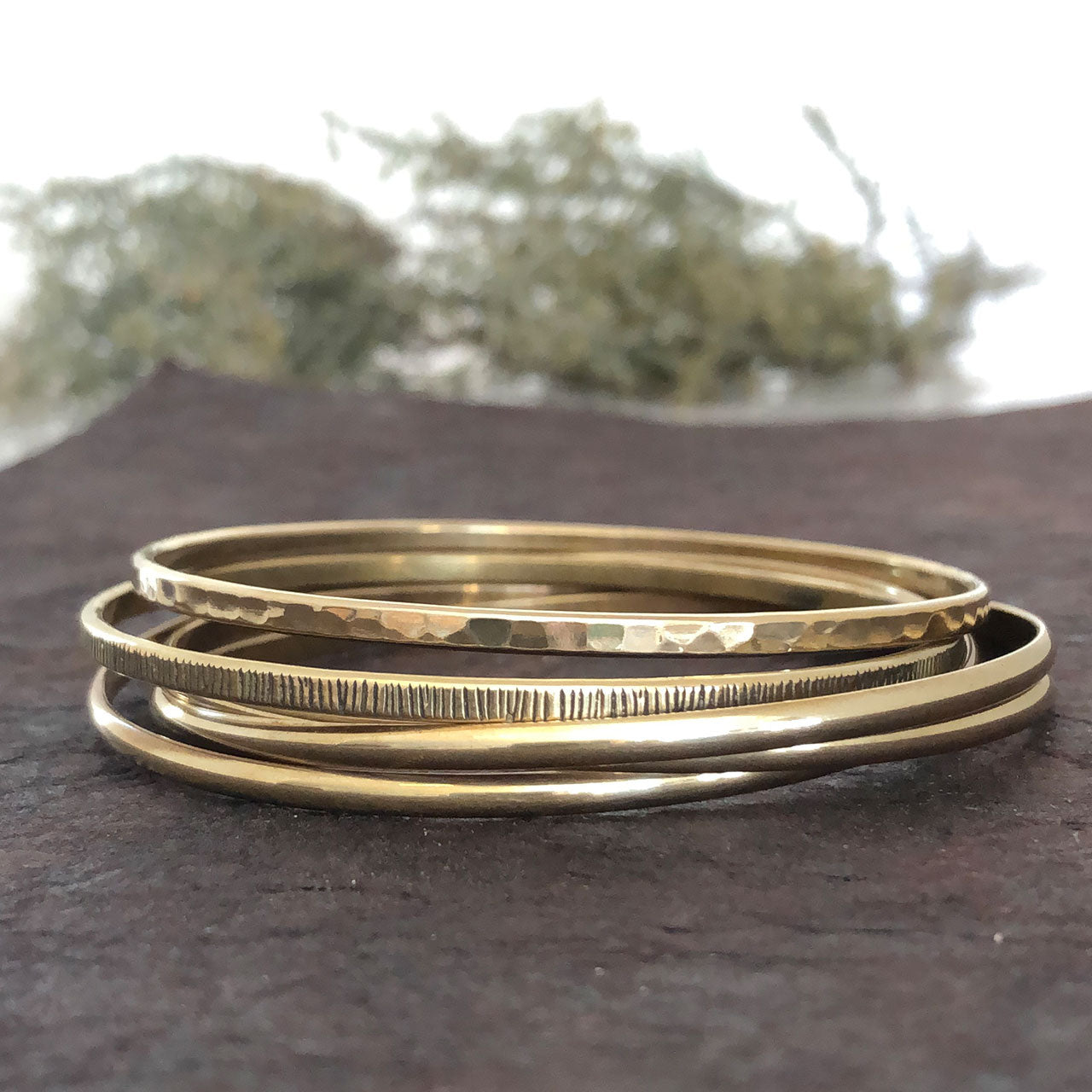 Maya Polished Brass Bangle (A2803)