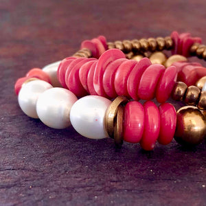 Luna Sunset Pearl Stretch Bracelet (A2808)